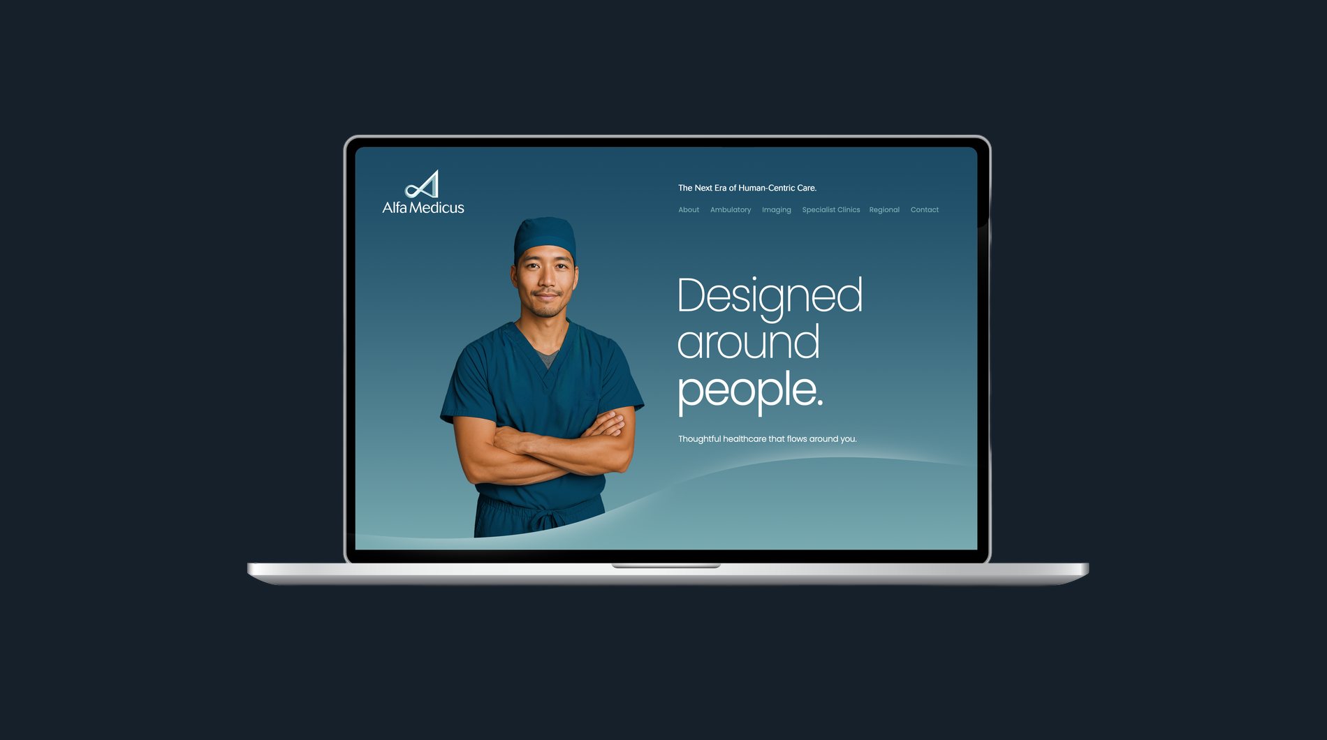 Alfa Medicus website on a laptop